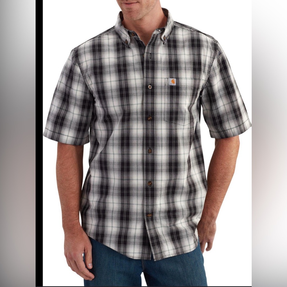 Carhartt men buttons down plaid shirts XL relaxed fit